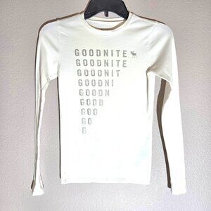 Abercrombie Kids White Long Sleeve “Goodnite” Sleep Shirt, Size 13/14